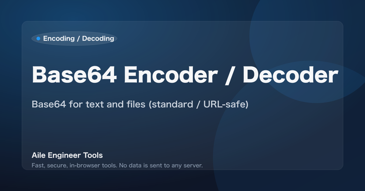Base64 Encoder / Decoder - Base64 for text and files (standard / URL-safe)